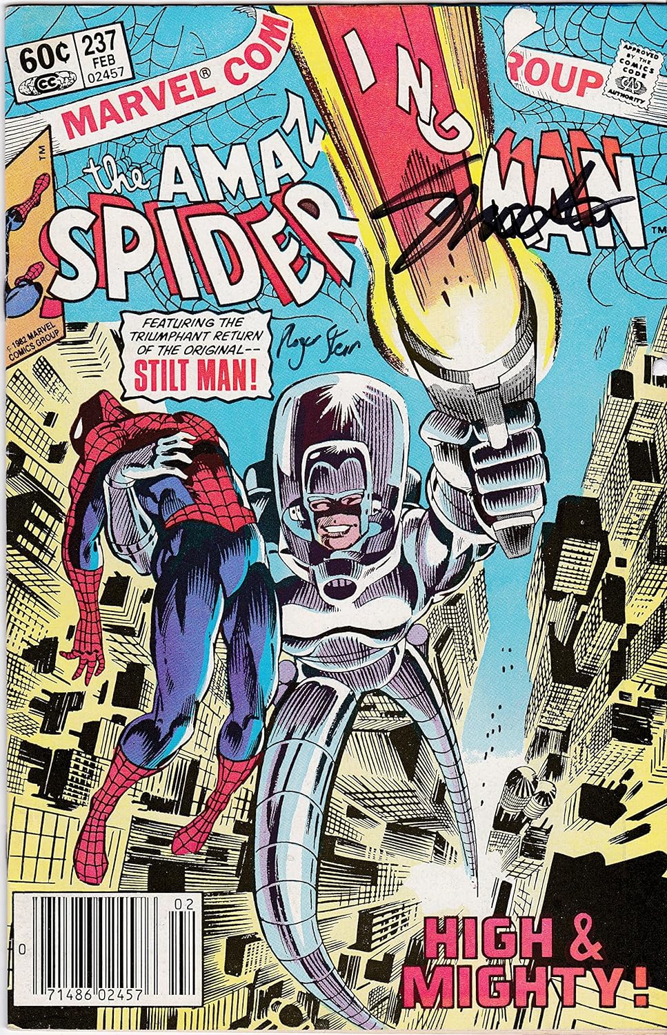 Signed 2x Amazing Spider-Man #237 Jim Shooter Roger Stern VF Spiderman