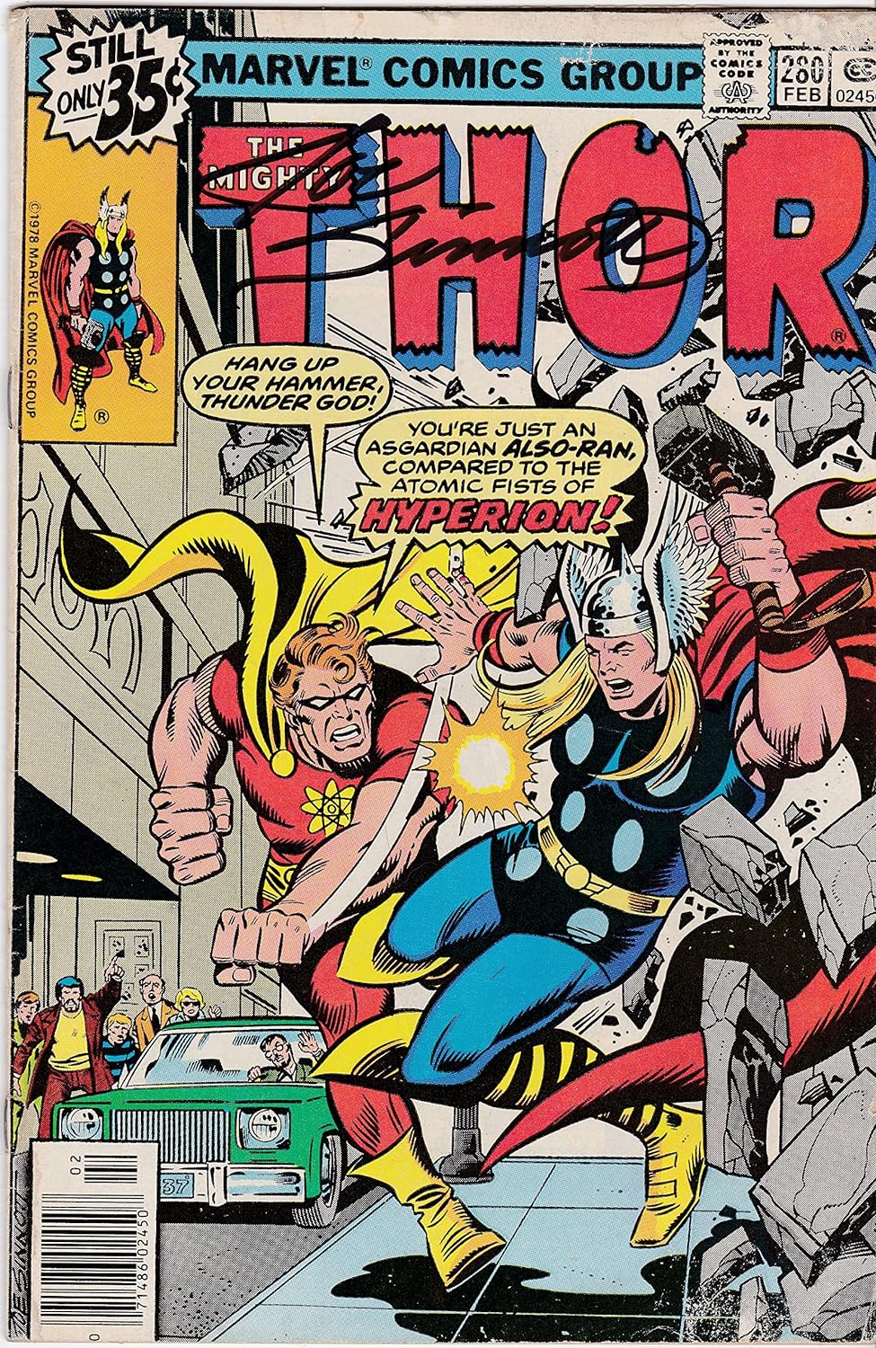 Autographed The Mighty Thor #280 FINE. Signed by Legend Joe Sinnott