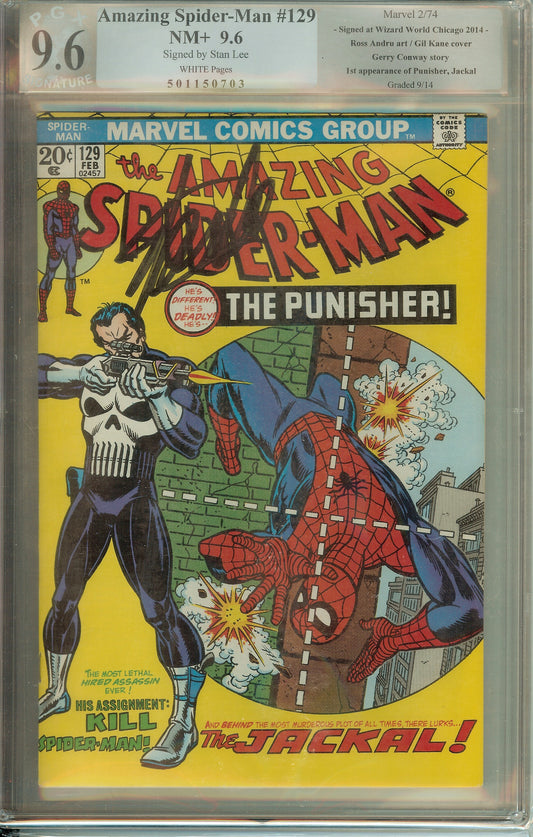 Amazing Spider-Man #129 1st Punisher PGX 9.6 NM+ Signed Stan Lee (UNPRESSED)