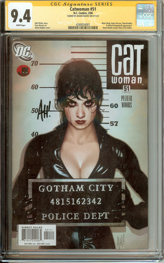 Catwoman #51 09/18 CGC 9.4 Signed Adam Hughes