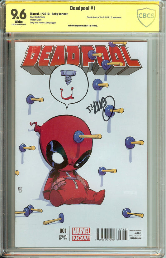 Deadpool #1 Screw U Variant CBCS 9.6 Signed Skottie Young