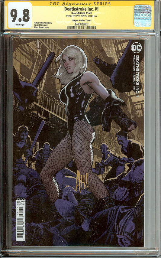 Deathstroke Inc. #1 CGC 9.8 Signed Adam Hughes