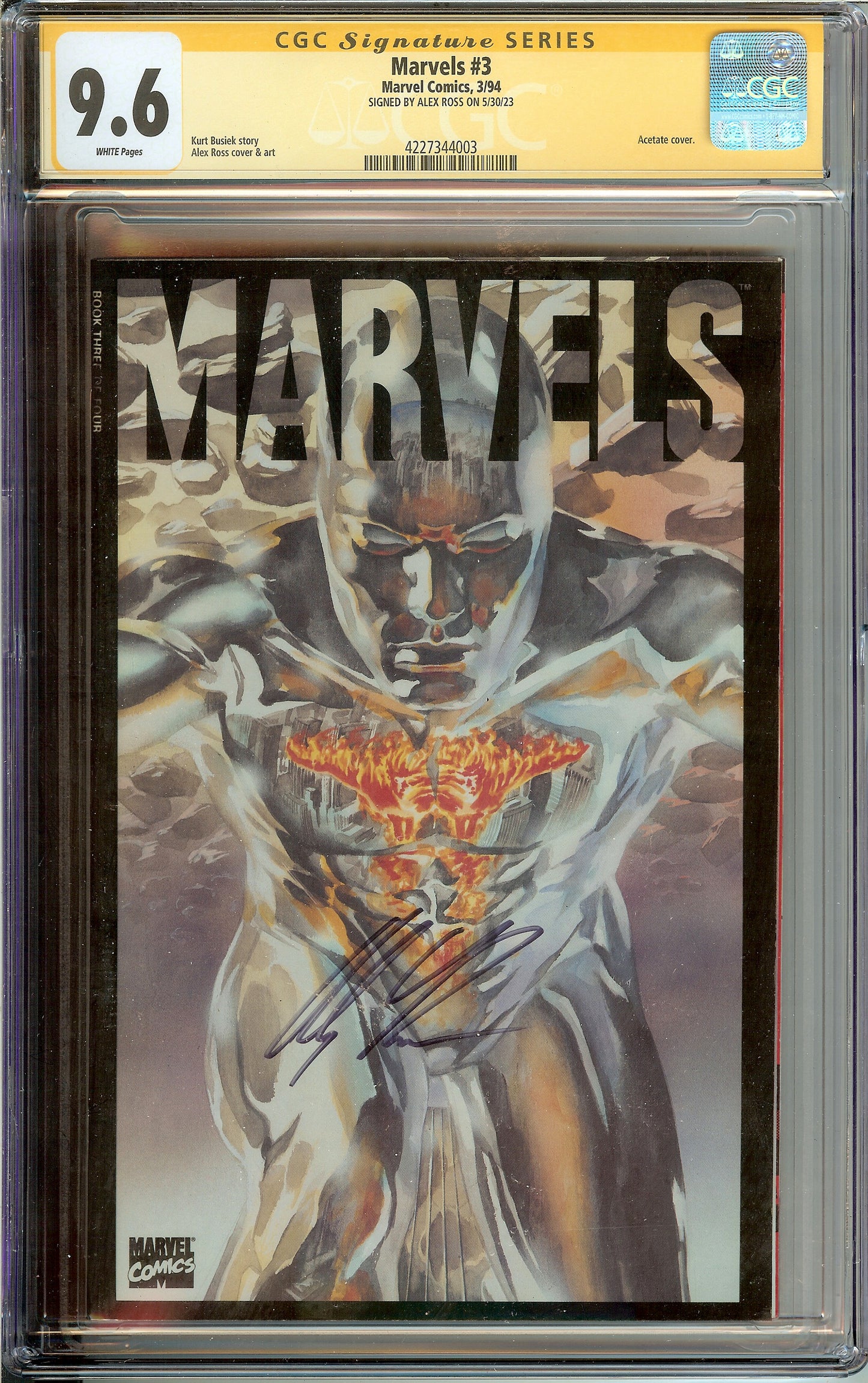 Marvels #3 Silver Surfer Cover CGC 9.6 Signed Alex Ross