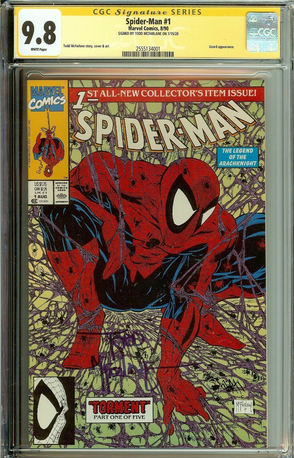 Spider-Man #1 Green Cover CGC 9.8 Signed Todd McFarlane