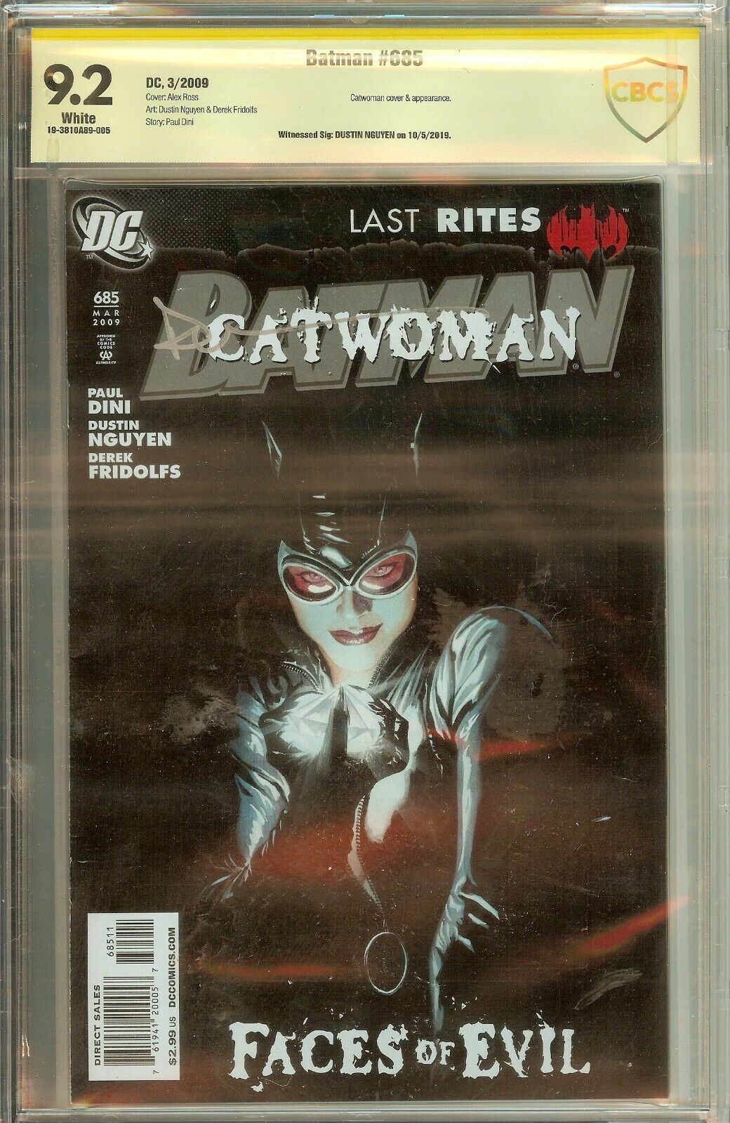 Batman #685 Alex Ross Cover CBCS (not CGC) 9.2 Signed Dustin Nguyen