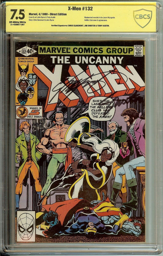 Uncanny X-Men #132 Signed Chris Claremont and Jim Shooter CBCS 7.5