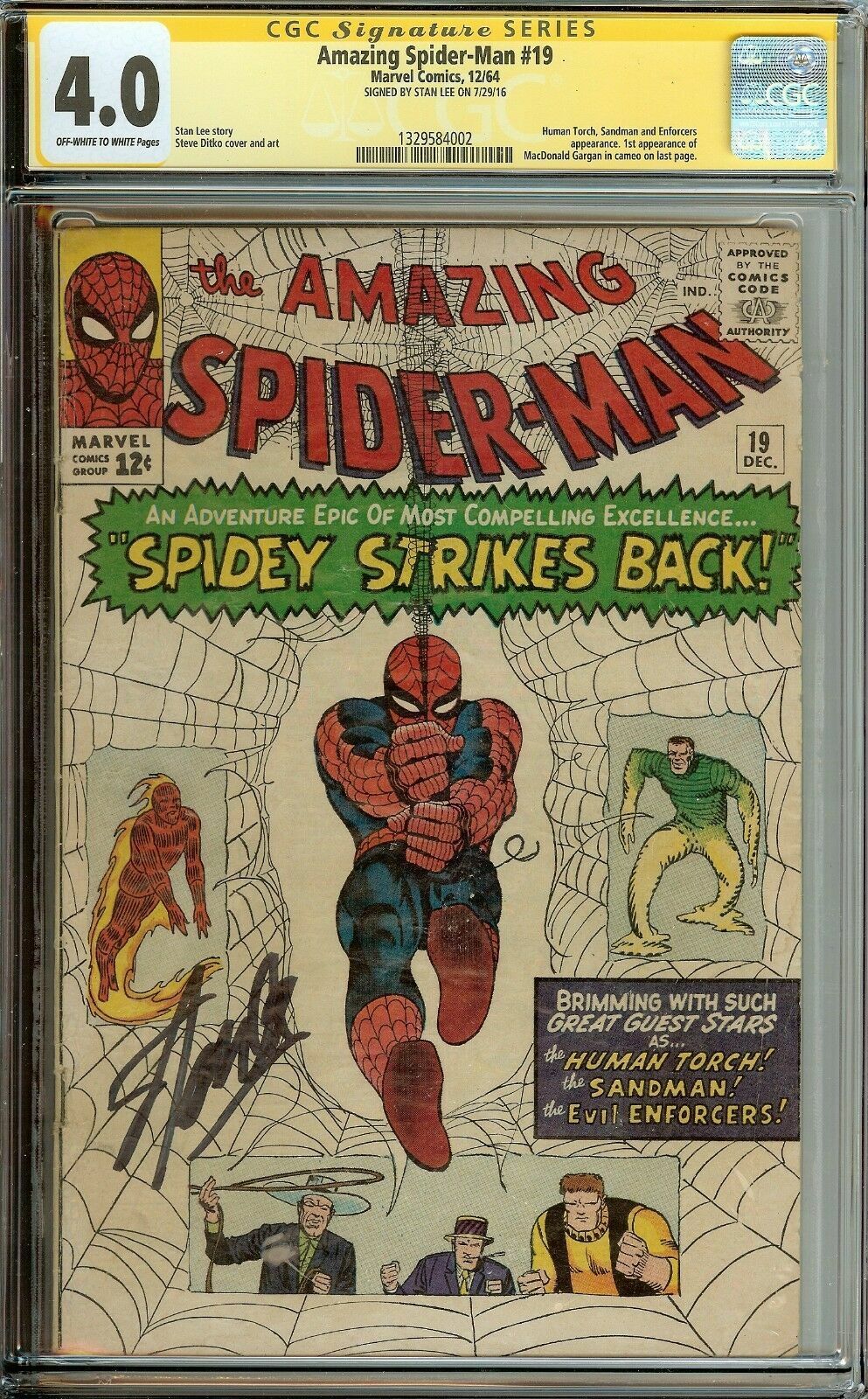 Amazing Spider-Man #19 CGC 4.0 Signed by Stan Lee