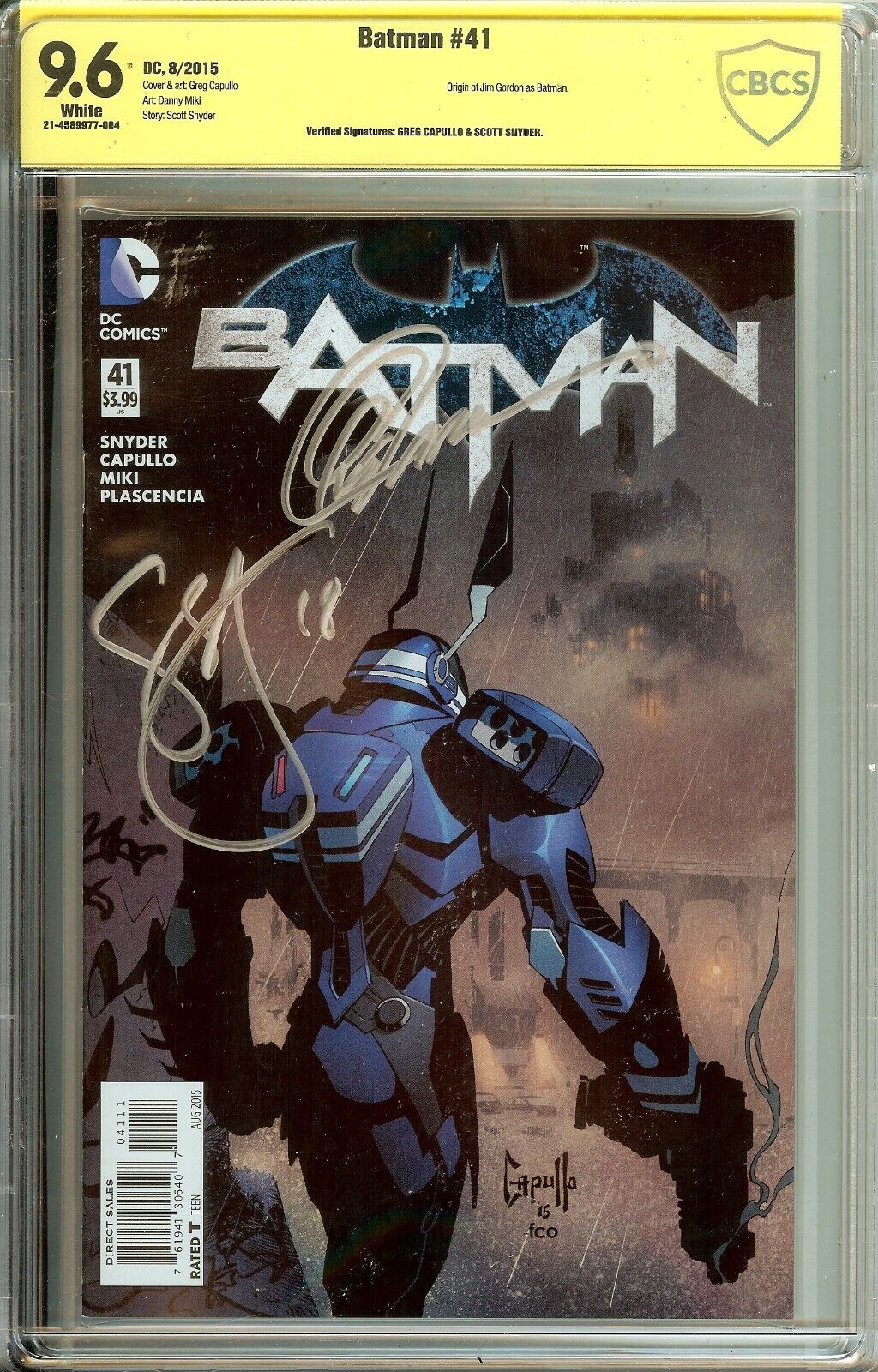 Batman #41 CBCS 9.6 Signed Snyder & Capullo