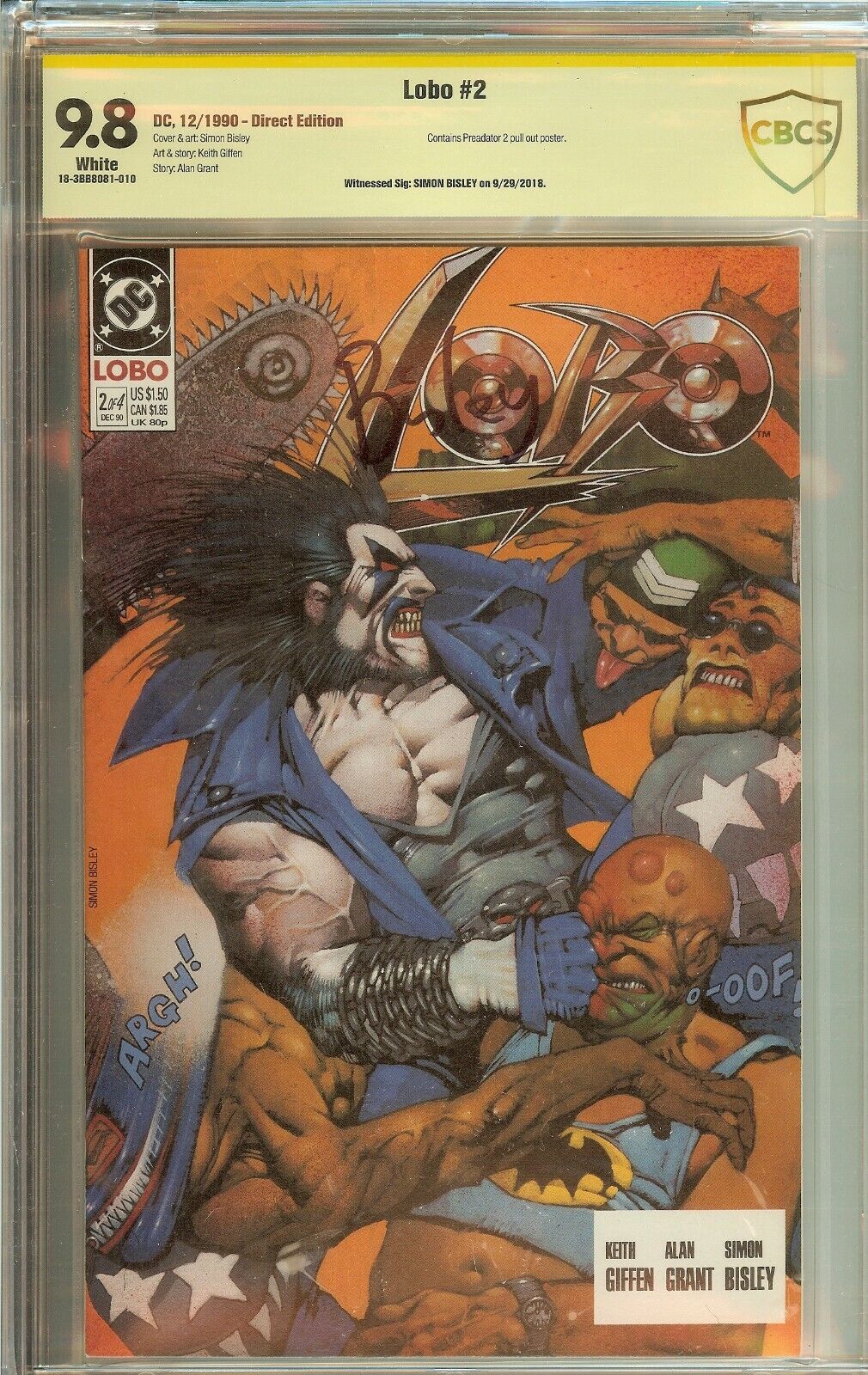 Lobo #2 1991 CBCS 9.8 Signed Simon Bisley