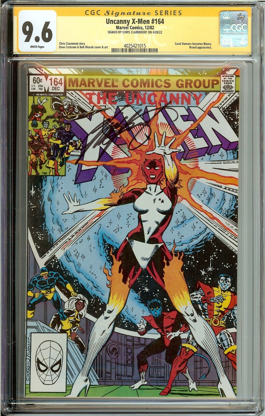 Uncanny X-Men #164 Signed Chris Claremont CGC 9.6