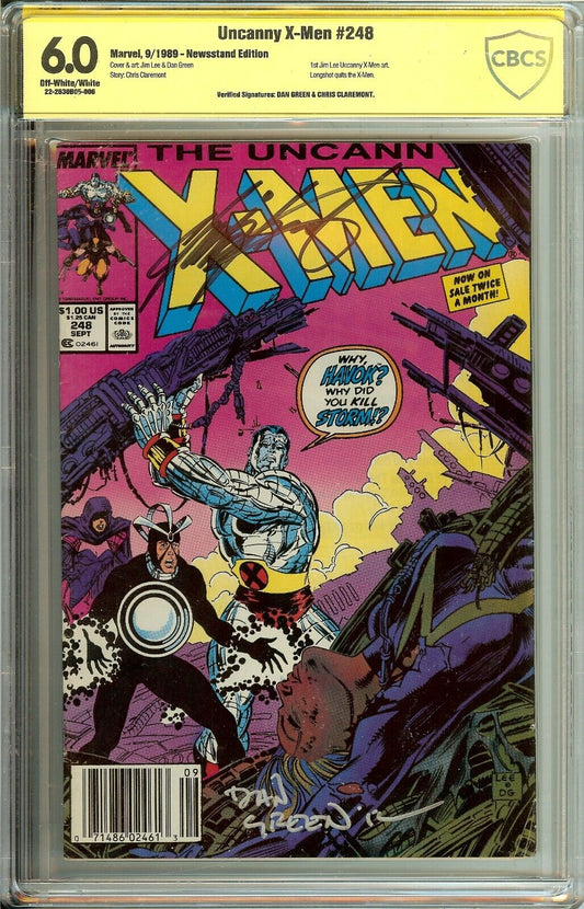 Uncanny X-Men #248 CBCS 6.0 Verified Signature Signed by Chris Claremont Dan Green