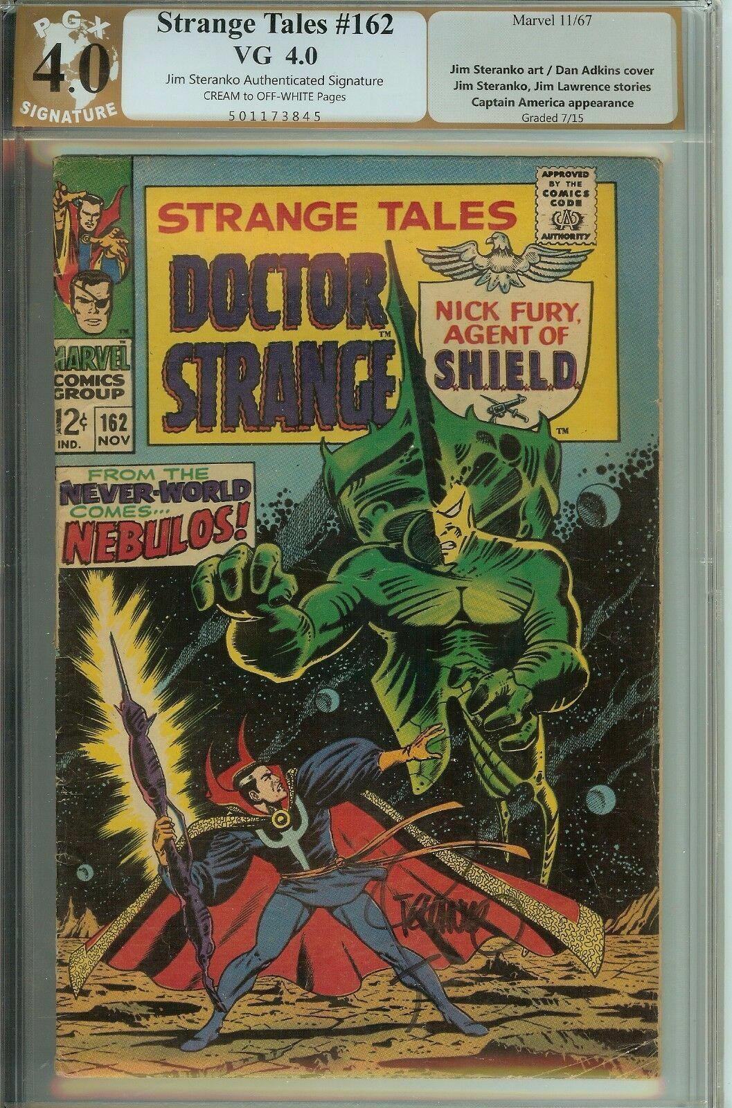 Strange Tales 162 PGX 4.0 Signed Jim Steranko