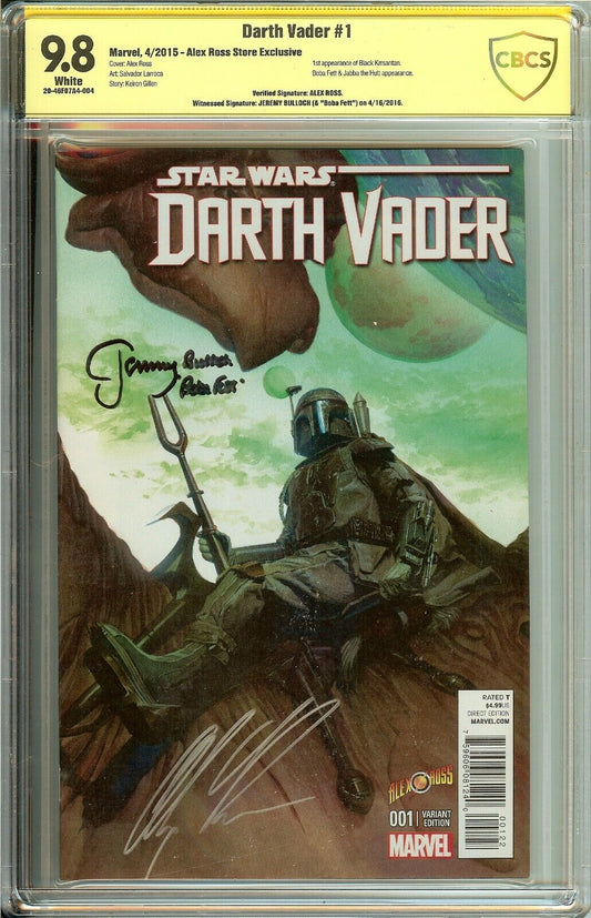 Star Wars Darth Vader #1 Boba Fett Signed Jeremy Bulloch Alex Ross CGC CBCS 9.8