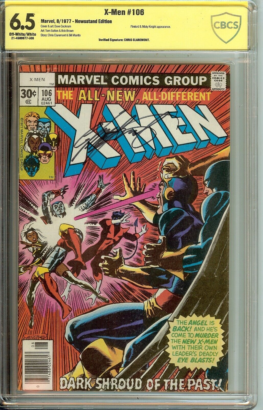 X-Men #106 Signed Chris Claremont CBCS 6.5