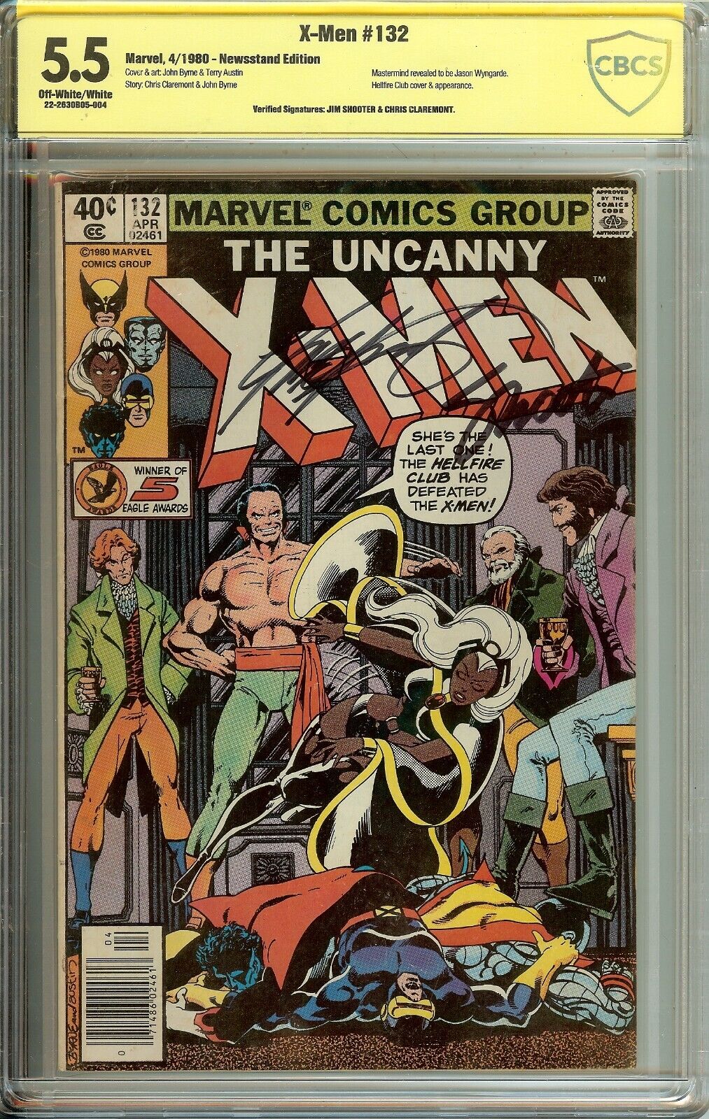 Uncanny X-Men #132 CBCS 5.5 Verified Signature Signed by Claremont Shooter