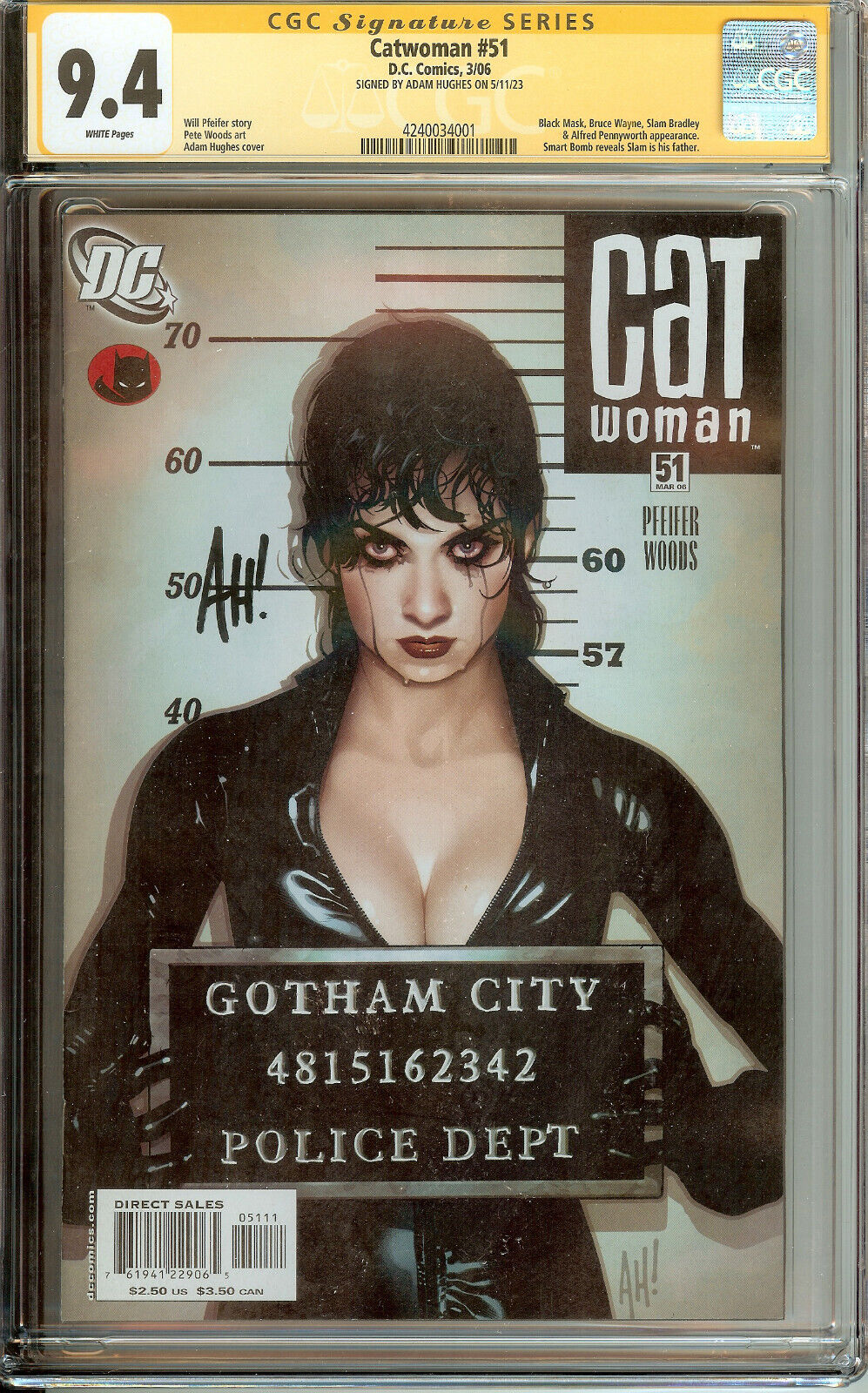 Catwoman #51 Signed Adam Hughes CGC 9.4