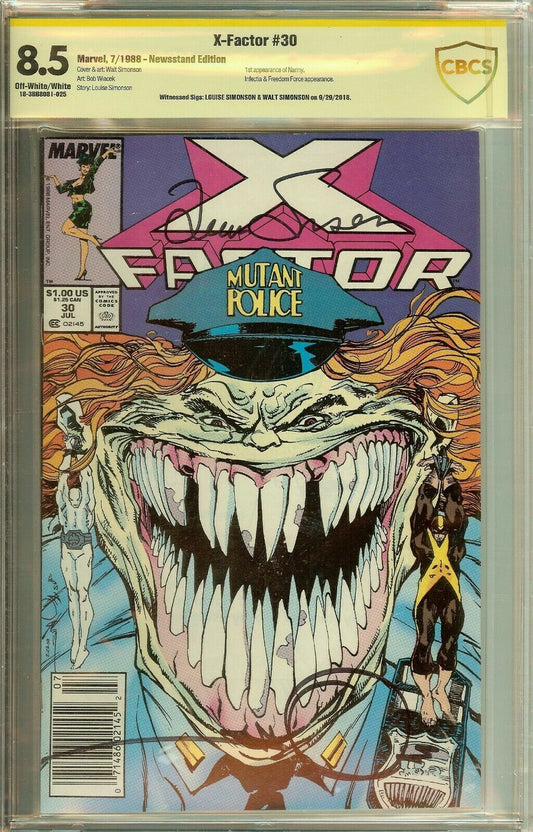 X-Factor #30 CBCS Not CGC 8.5 Signed Simonson X-Men