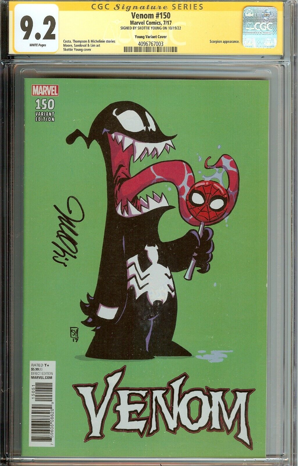 Venom #150 Signed Skottie Young CGC 9.2 Baby Variant