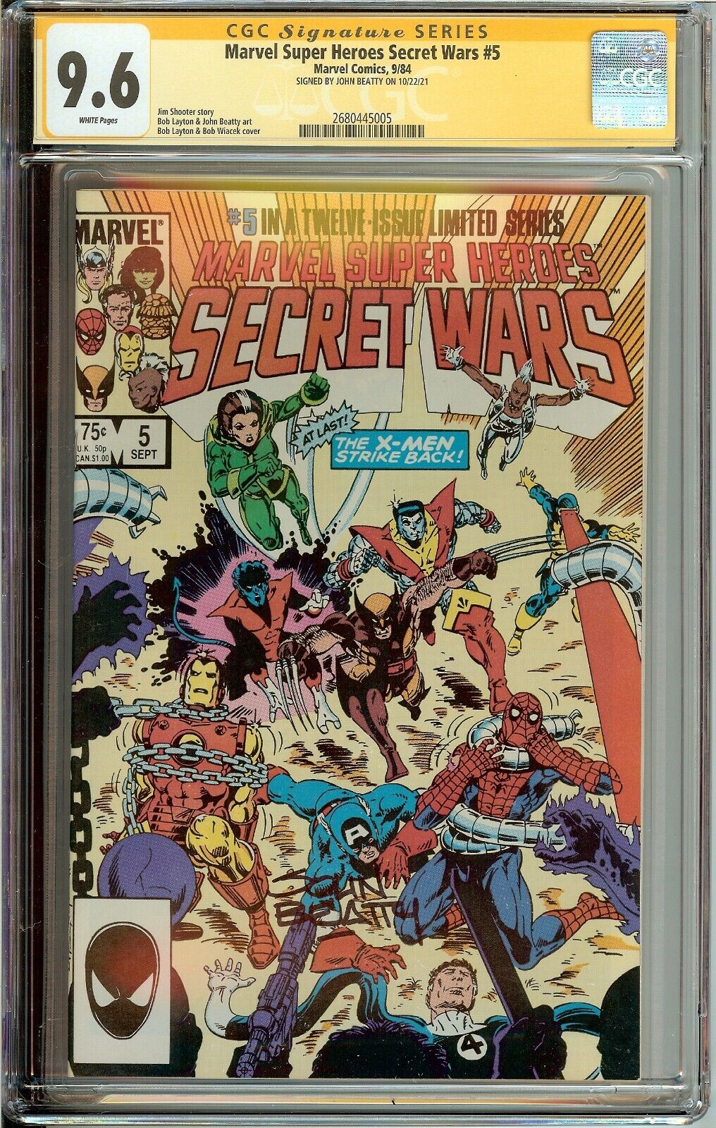 Secret Wars #5 CGC 9.6 Signed John Beatty