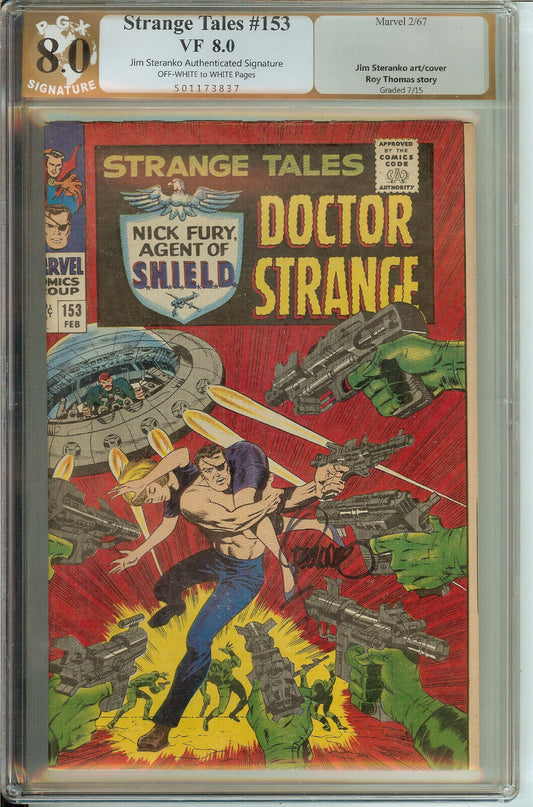 Strange Tales #153 VF PGX 8.0 not CGC Signed Steranko