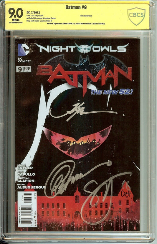 Batman #9 CBCS 9.0 Signed Snyder & Capullo