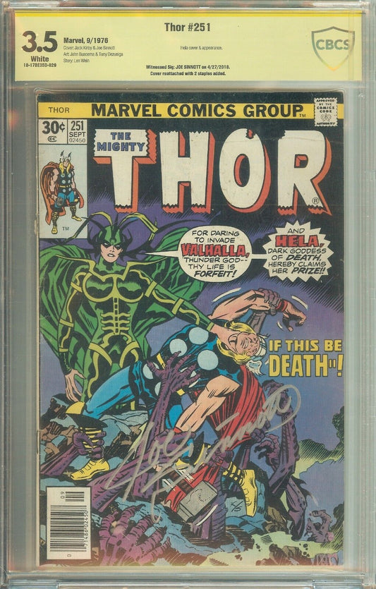 The Mighty Thor 251 Signed Sinnott CBCS 3.5