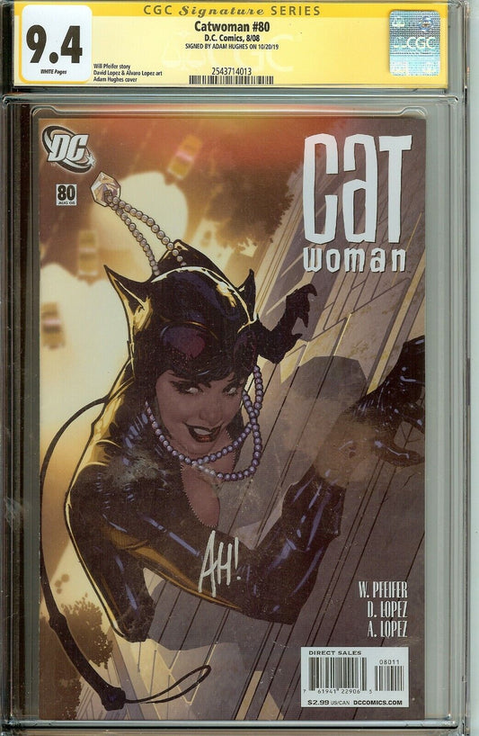 Catwoman #80 CGC 9.4 Signed Adam Hughes