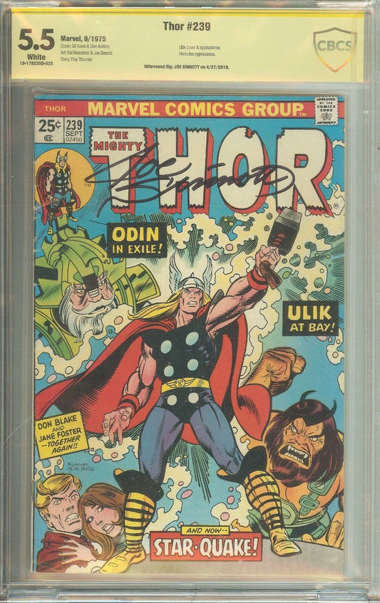 The Mighty Thor 239 Signed Sinnott CBCS 5.5