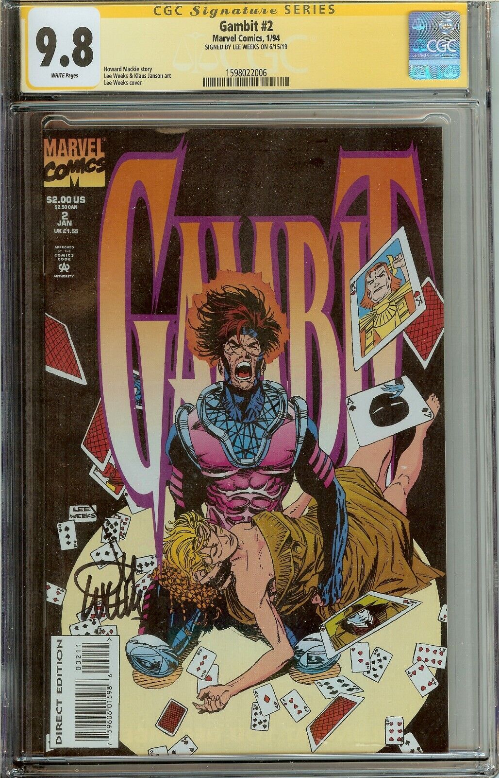 Gambit #2 CGC 9.8 Signature Lee Weeks