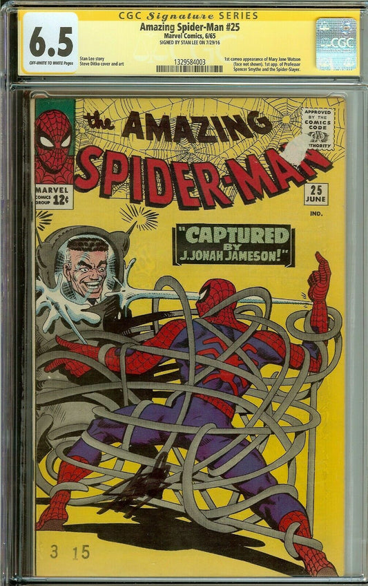 Amazing Spider-Man #25 Signed Stan Lee CGC 6.5 1st Mary Jane Watson