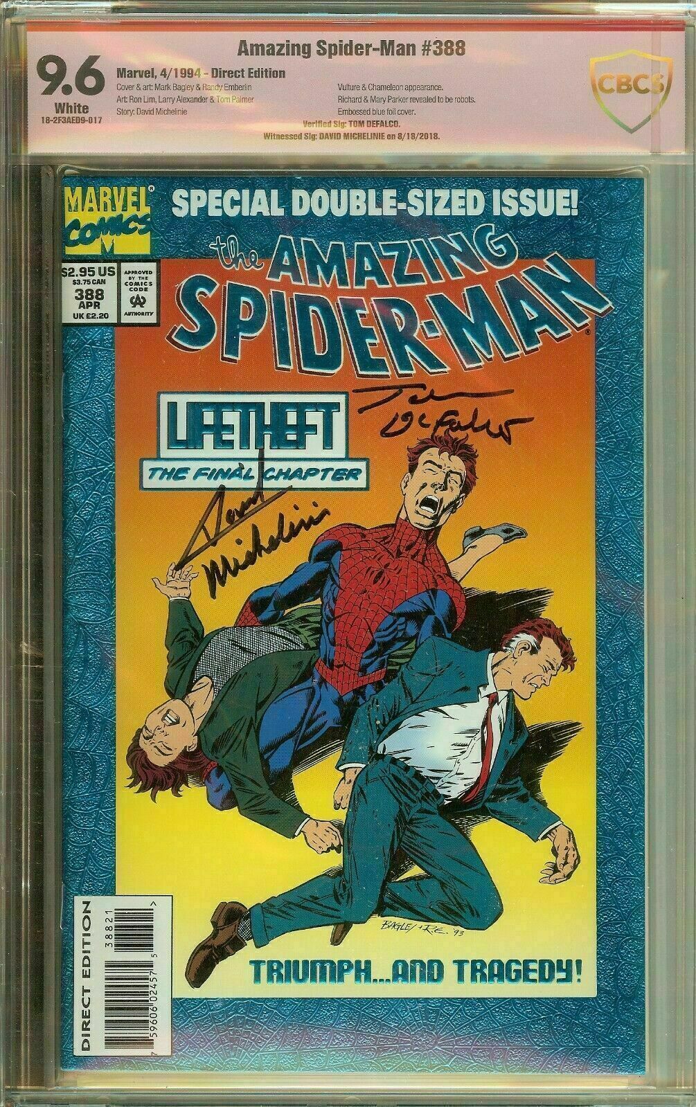 Amazing Spider-Man #388 Signed Tom Defalco, David Michelinie CBCS 9.6