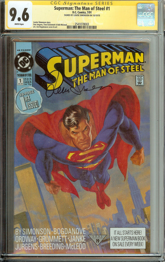 Superman Man of Steel #1 CGC 9.6 Signed Louse Simonson