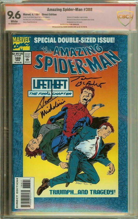 Amazing Spider-Man #388 CBCS 9.6 SIgned Tom Defalco David Michelinie