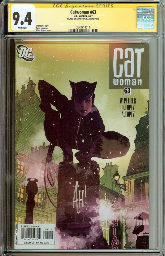 Catwoman #63 CGC 9.4 Signed Adam Hughes