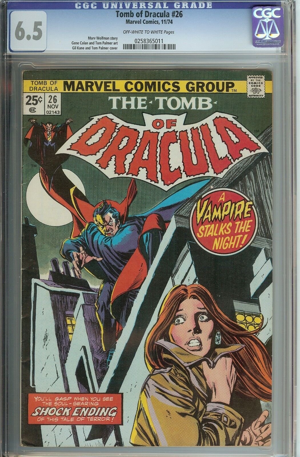 Tomb of Dracula Lord of Vampires! #26 CGC .6.5