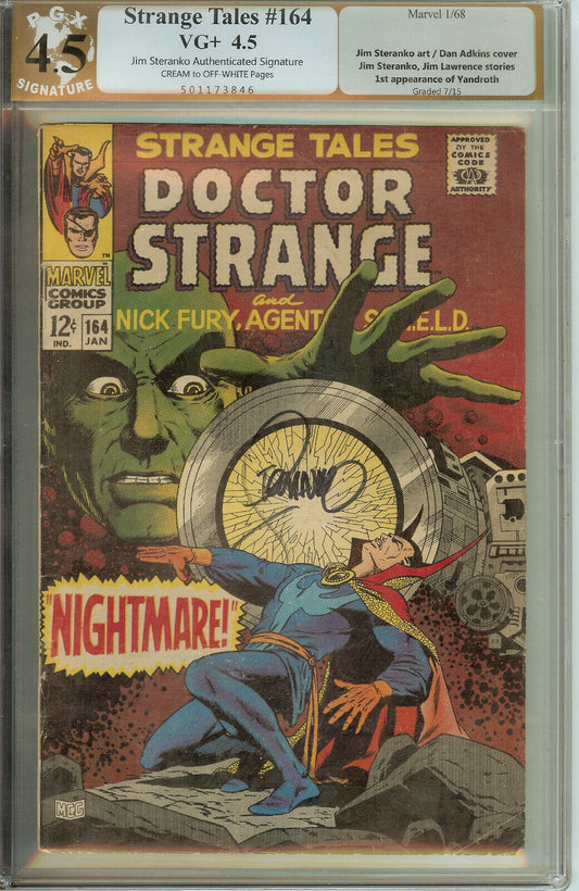 Strange Tales #164 PGX 4.5 not CGC Signed Steranko