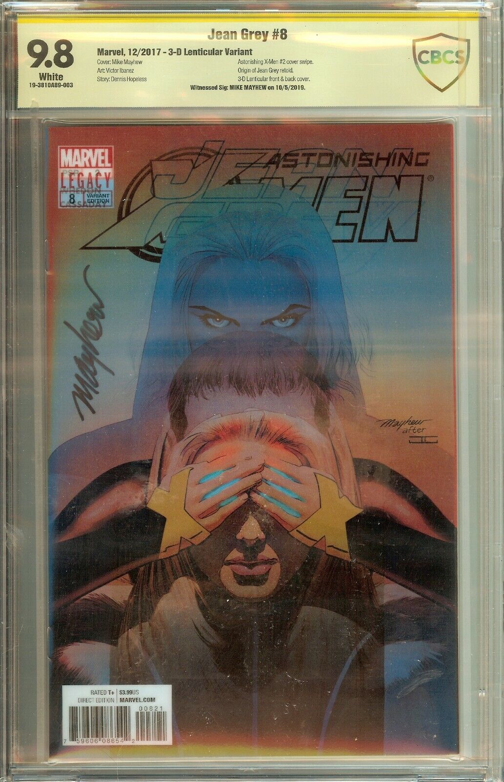 Astonishing X-Men Jean Grey #8 CBCS (not CGC) 9.8 Signed Mayhew