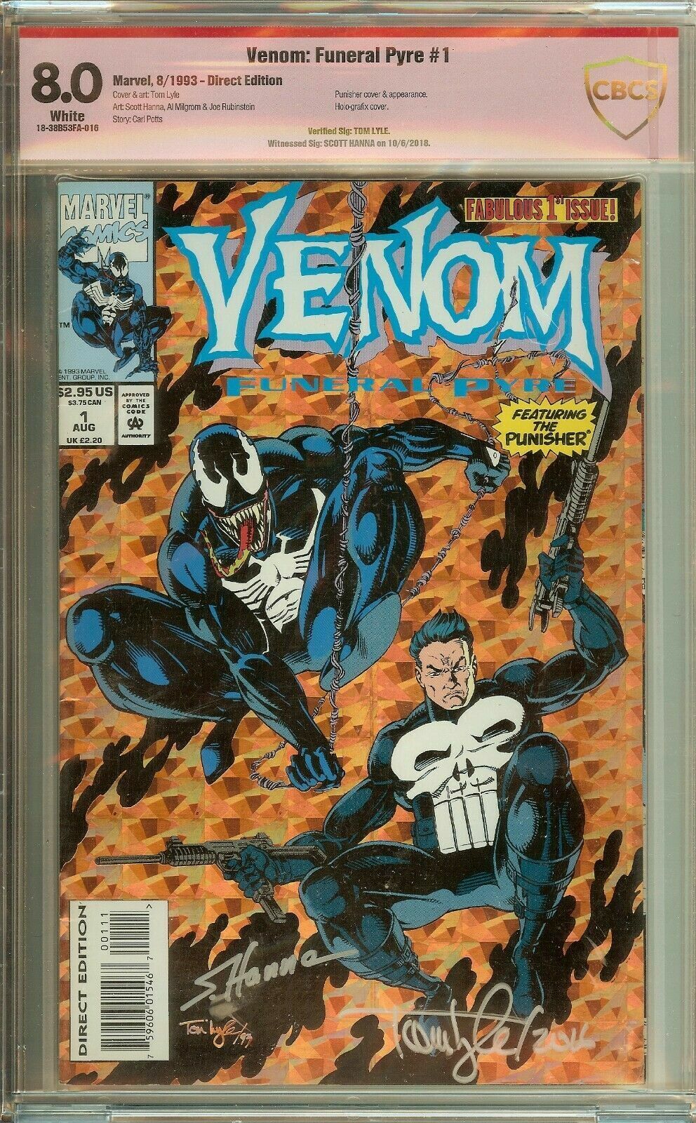 Venom Funeral Pyre #1 Signed Tom Lyle Scott Hanna CBCS 8.0