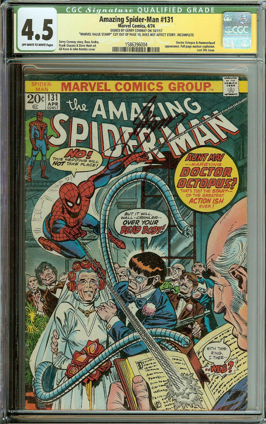 Amazing Spider-Man #131 Signed Gerry Conway CGC 4.5