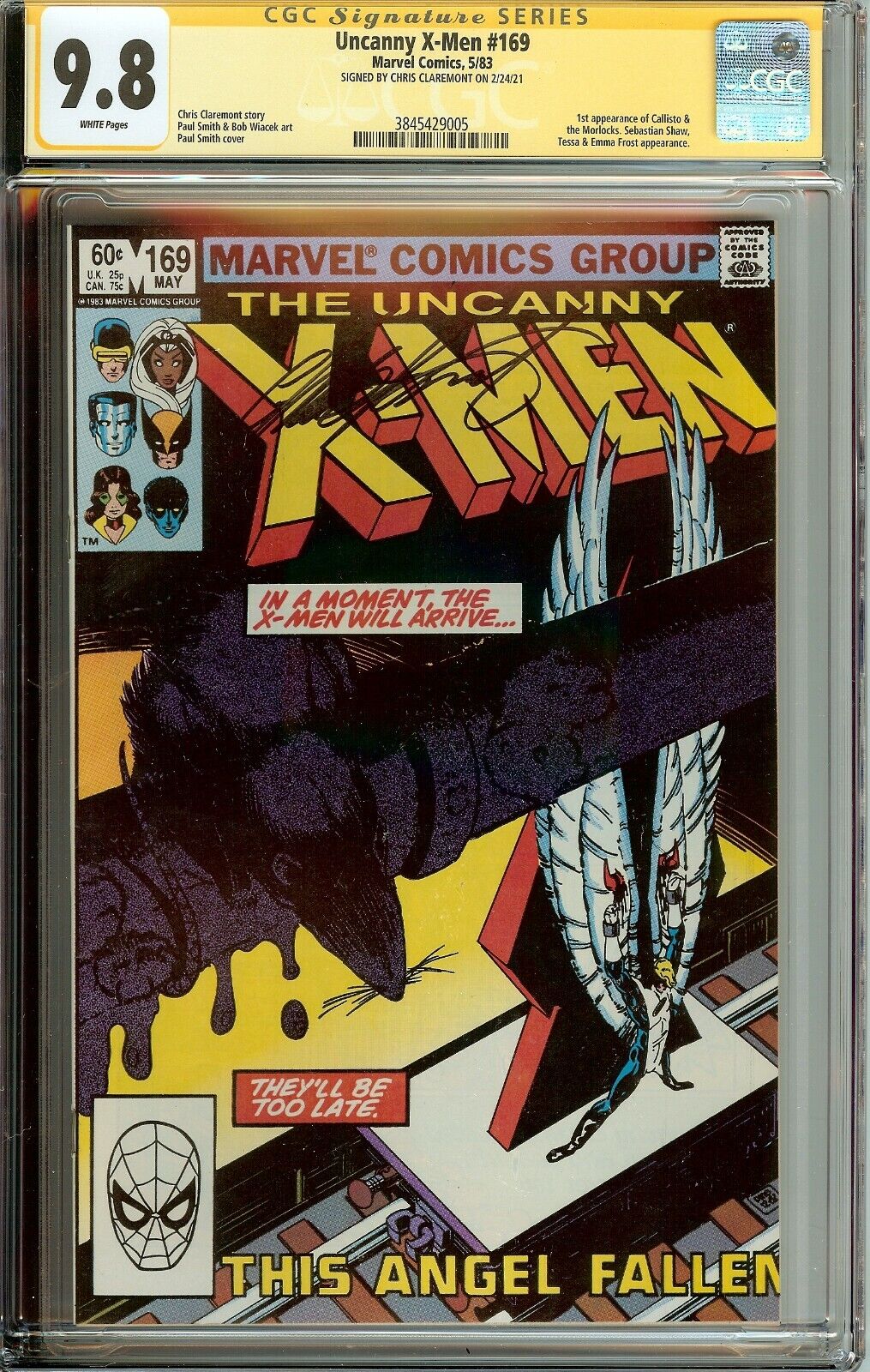 Uncanny X-Men #169 CGC 9.8 Signed Chris Claremont