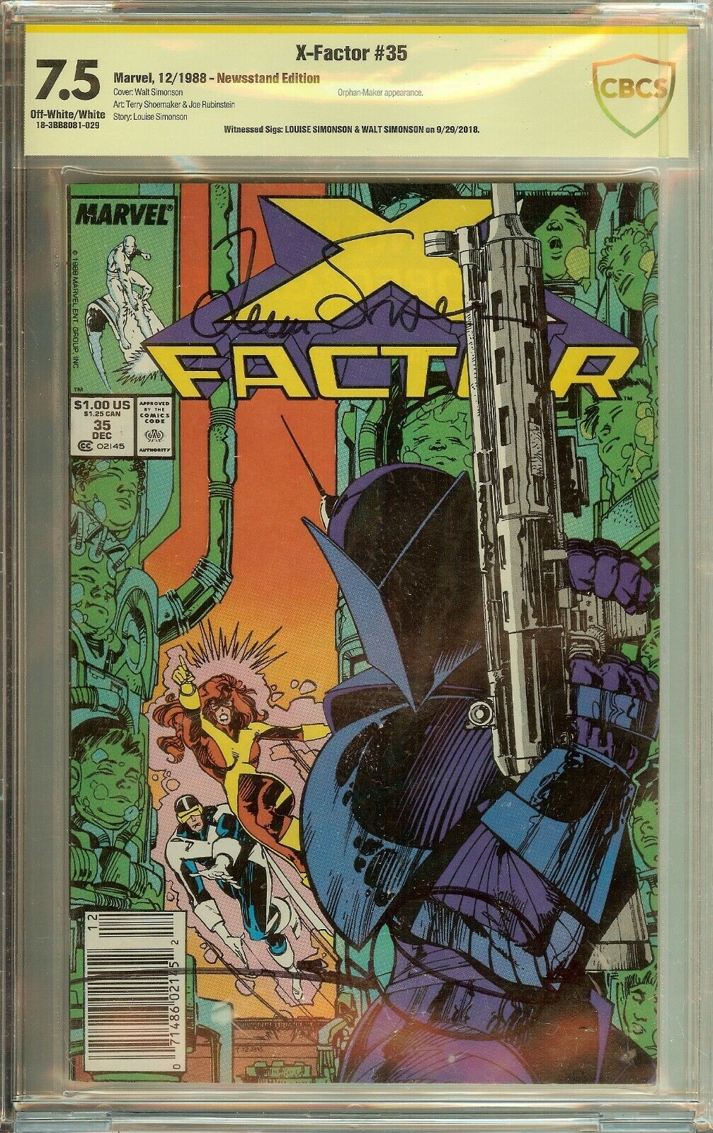 X-Factor #35 Signed Simonson CGC 7.5