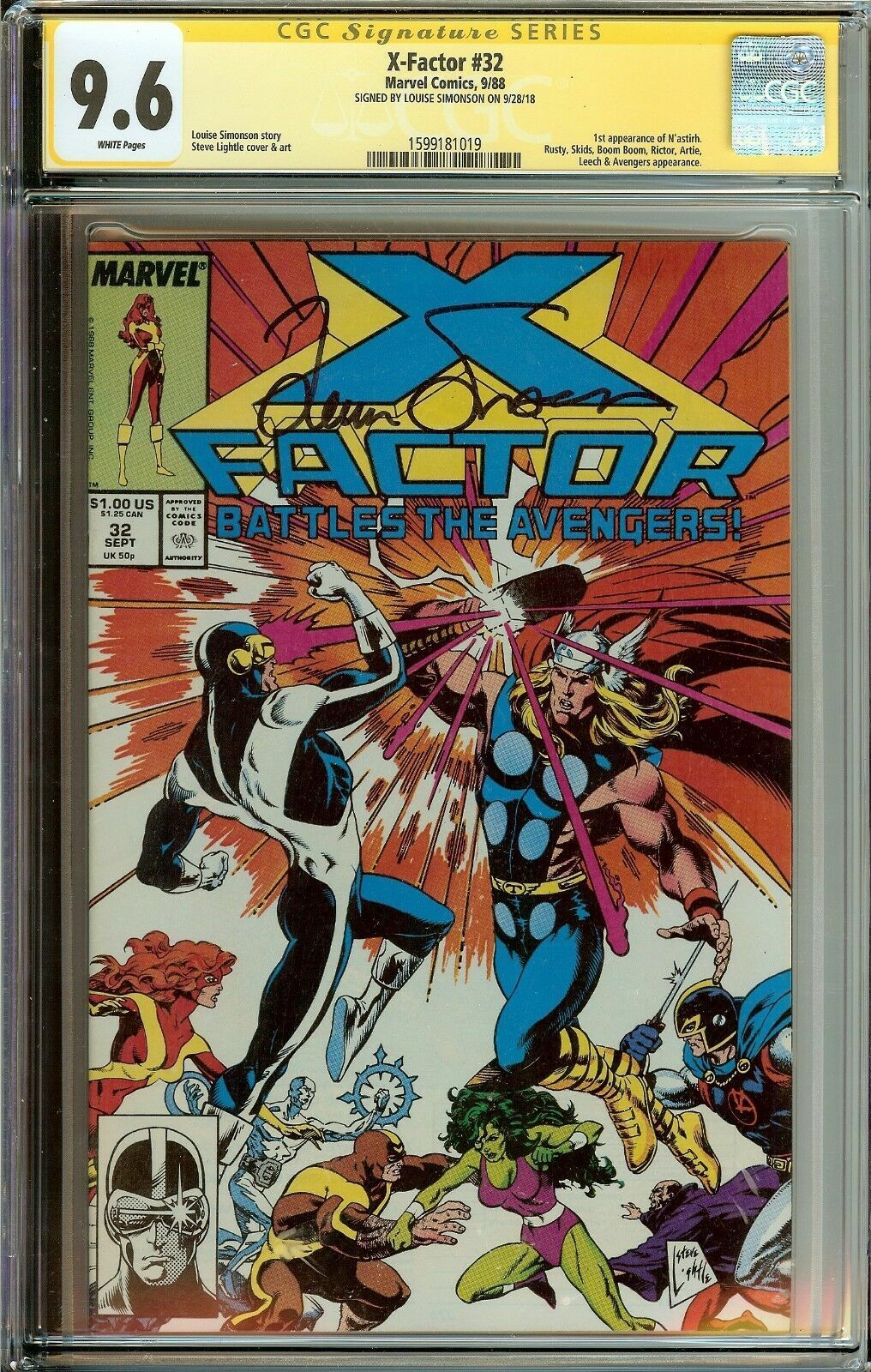 X-Factor #32 1st N'astirh Signed Louise Simonson CGC 9.6