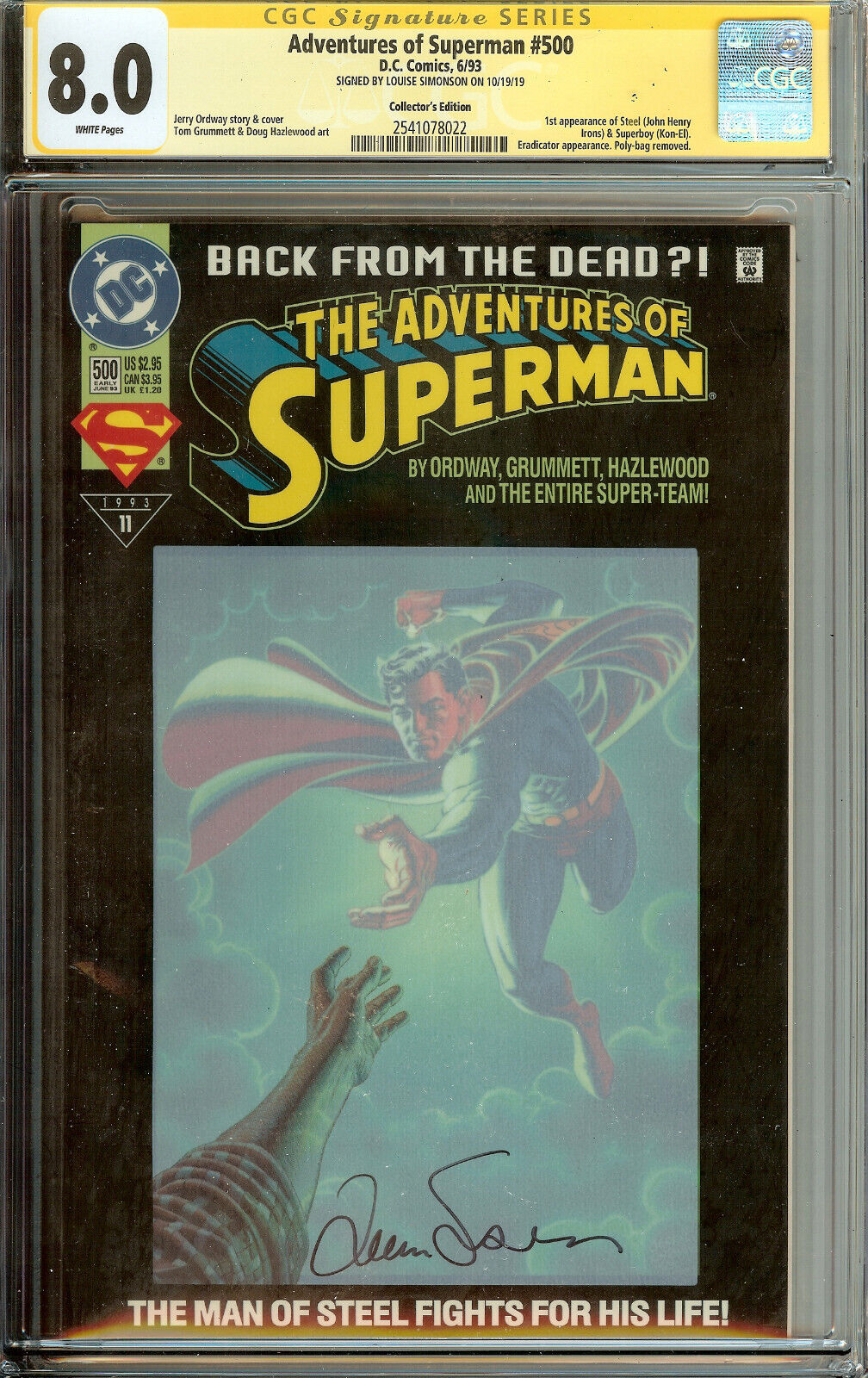 Superman #500 Signed Louise Simonson CGC 8.0