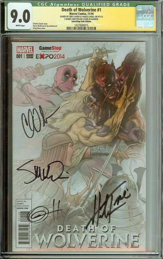 Death of Wolverine #1 GameStop CGC 9.0 Signed 4x