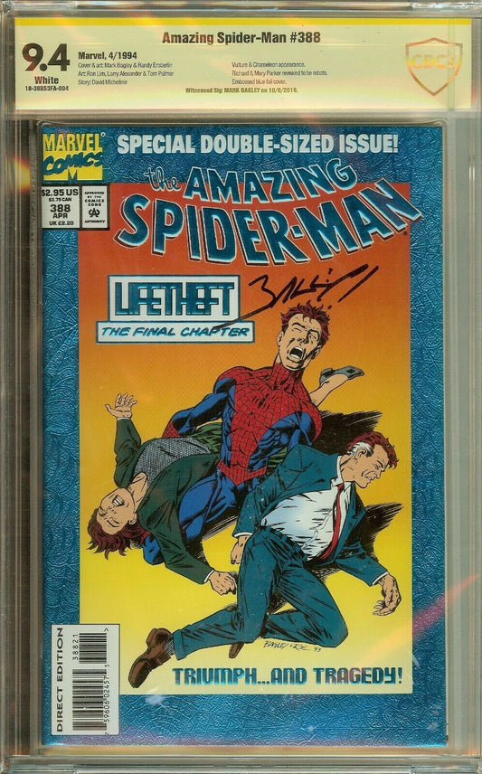 Amazing Spider-Man #388 CBCS not CGC 9.4 Signed Mark Bagley