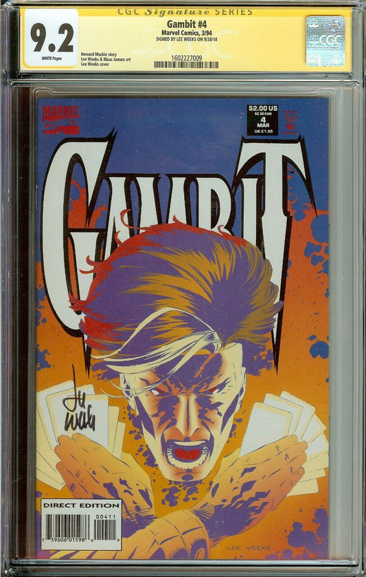 Gambit #4 Limited Series CGC 9.2 Signed Lee Weeks