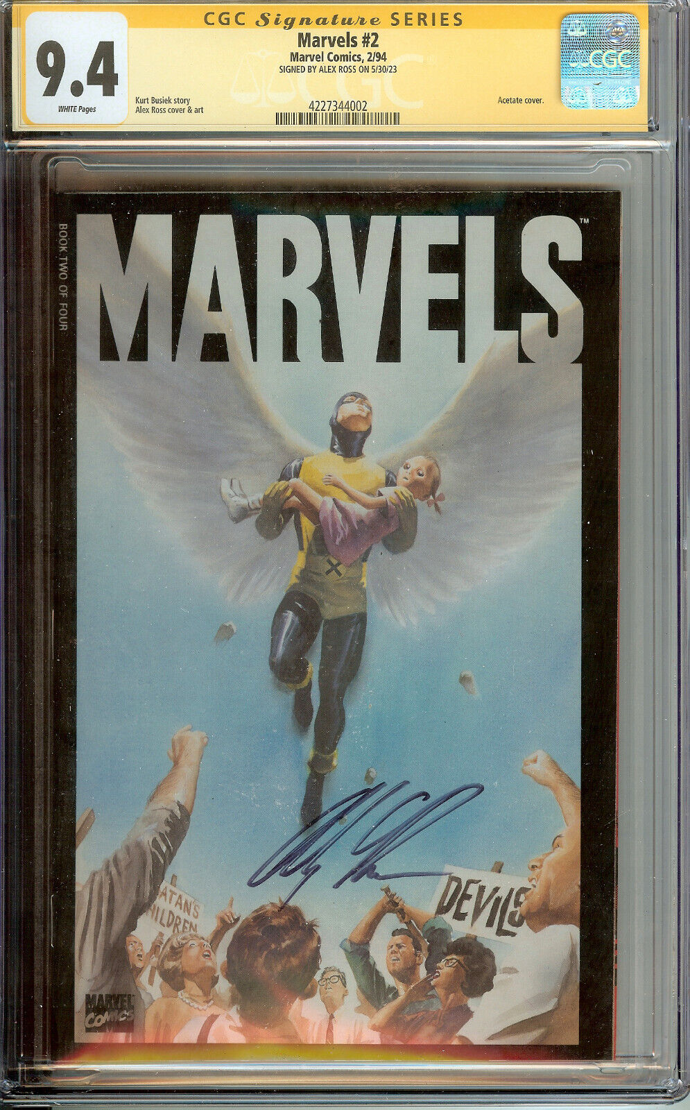 Marvels #2 X-Men CGC 9.4 Signed by Alex Ross