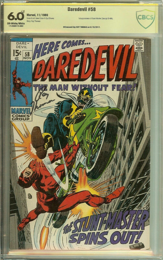 Daredevil #58 CBCS 6.0 Signed Roy Thomas