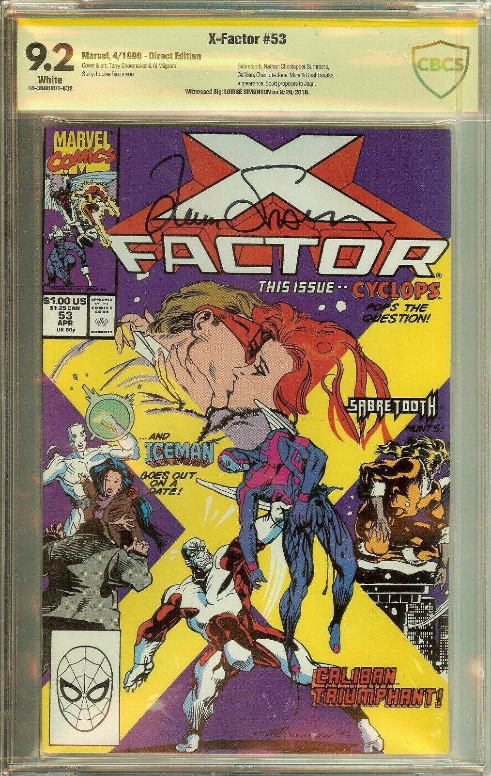 X-Factor #53 CBCS Not CGC 9.2 Signed Simonson X-Men