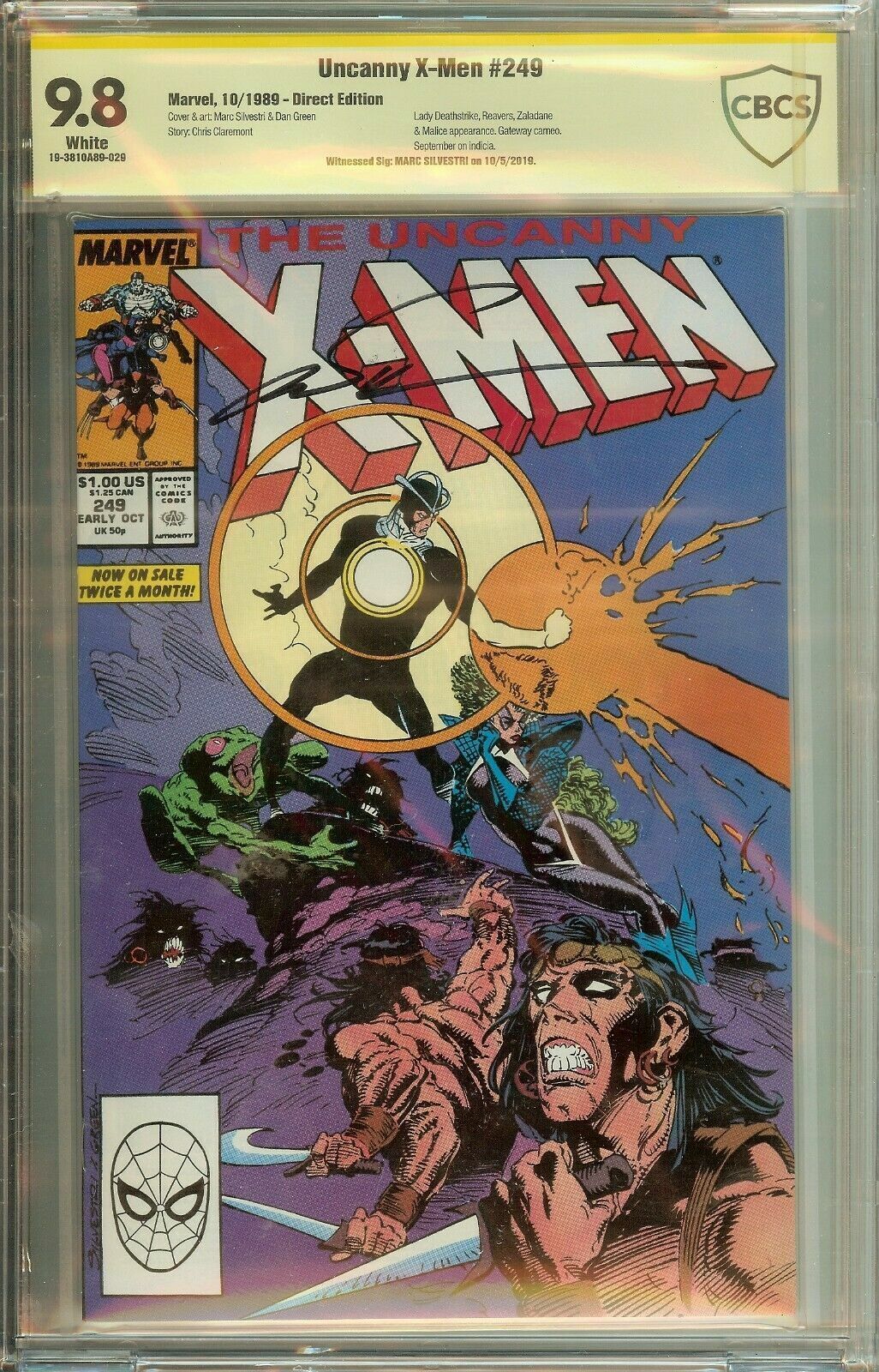 Uncanny X-Men #249 Signed Marc Silvestri CBCS 9.8